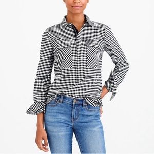 J.Crew Gingham Half Zip Pullover Shirt/Jacket